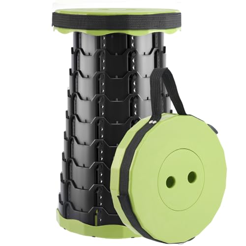 Doseno Upgraded Foldable Stool Thickened, Portable Collapsible Stool Retractable Stool for Fishing, Hiking Tours, BBQ, Parties, Outdoor Activities - color: Olive Green, size: 1pack