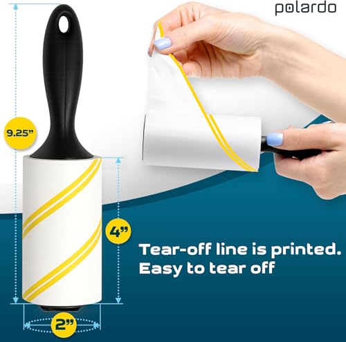 Lint Rollers for Pet Hair, Sticky, Remover for Couch, Clothes Furniture and Carpet. Lint Roller Dog Hair Remover Cat Hair, Animal Hair, Pet Fur, Fuzz. 5 Large Pet Hair Lint Rollers White - size: Printed Tear Line - 5 pcs - 450 Sticky Sheets