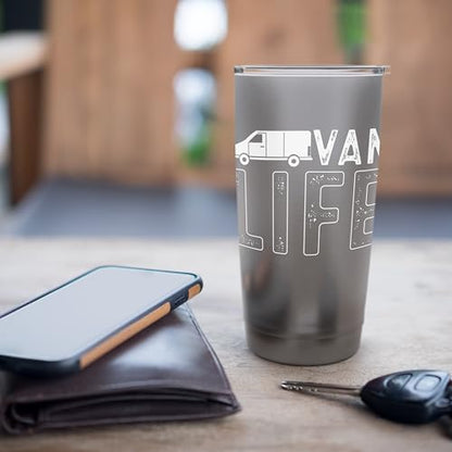 Vanning Vanlife Van Life Stainless Steel Insulated Tumbler - color: Brushed Steel