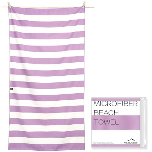 Your Choice Microfiber Beach Towel, Sand-Free Quick Dry Travel Towel, Oversized Compact Lightweight Recycled Towel for Pool Camping(67"x35"/60"x30") - color: D-lombok Lilac, size: Extra Large(67x35")