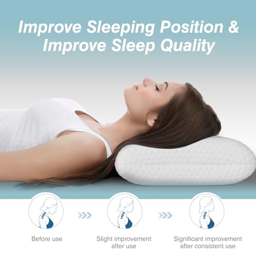 DUMOS Memory Foam Pillows for Sleeping 2 Pack, Bed Pillows for Adults with Washable Cover and Breathable Mesh, Gel Cooling Pillow for Back and Side Sleeper Support, White - size: 2 Pack