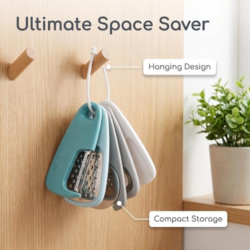 Kitchen Gadgets Set 5 Pieces, Stackable Cooking Utensils Set Space Saving for Small Kitchen, RV Camper Inside Accessories, Dishwasher Safe (Blue) - color: Blue