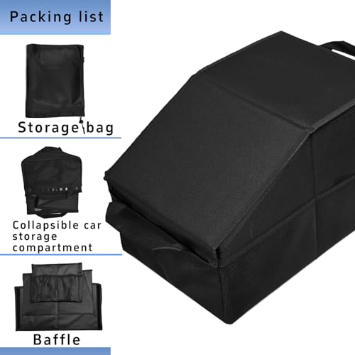 Car Seat Organizer, Passenger Seat, Black | Collapsible, Small Storage, With Lid - color: Black