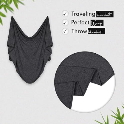 K E L O R Luxury Cooling Travel Blanket - Stretchy, Lightweight Soft & Breathable Shawl Wraps for Women - color: Grounded Gray, size: Double-Sided