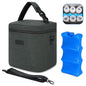 Mancro Breastmilk Cooler Bag with Ice Pack, Insulated Bottle Bag for 6 Baby Bottles (Up to 9 Ounce) with Shoulder Strap for Nursing Moms on The Go or Daycare, Dark Grey - color: Dark Grey