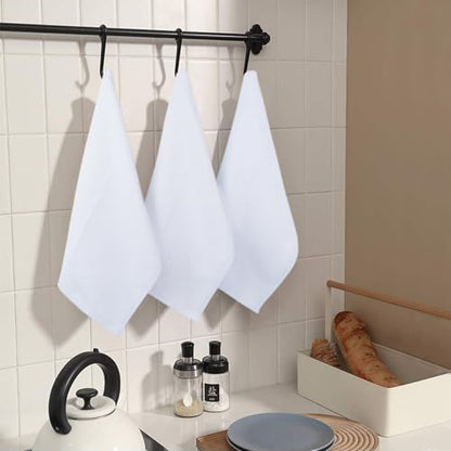 SINLAND Microfiber Cleaning Cloth Dish Cloth Kitchen No Streak Absorbent Dish Rags Lens Cloths 12Inchx12Inch 12 Pack White - color: White