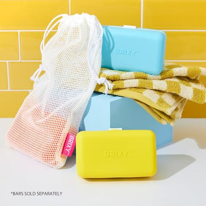 BRIXY Beauty Bar Travel Case Set – 3 Pack Soap Bar Travel Containers, Leakproof Portable Soap Holder, Durable Silicone, Magnetic Seal, TSA Friendly (Yellow, Blue, Orange) - color: Yellow, Blue, Orange