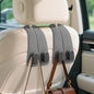 Car Seat Headrest Hooks - 2 Pack Universal Car Purse Hook, Leather Car Bag Purse Holder with Double Metal Hooks for Handbags, Grocery Bags, Bottles, Phones - color: Gray