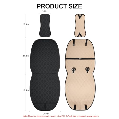 ENOGE Linen Car Seat Covers Front Seat Covers Breathable Cloth Fabric Car Seat Protector Universal Fit Most Automotive, Van, SUV, Trucks (Black, 2 Front) - color: Linen-Black-2