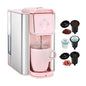 Mecity Pink Coffee Maker 3-in-1 Single Serve Coffee Machine, For Flat Bottom Coffee Capsule, Ground Coffee, 6 to 10 Ounce Cup, Removable 50 Oz Water Reservoir, 120V 1150W - color: Pink, size: 6.3 x 10.4 10.6 inches