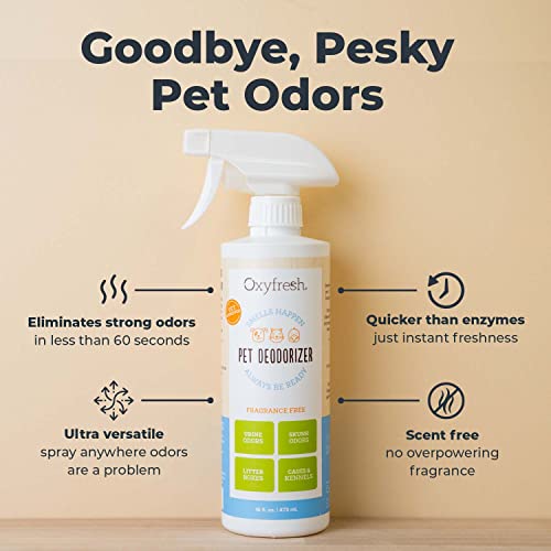 Oxyfresh Extra Strength Dog and Cat Odor Eliminator for Home Spray - Finally Say Goodbye to Stinky Odors - Gently Neutralizes at the Source - Works on Contact - Upholstery & Auto - Safe