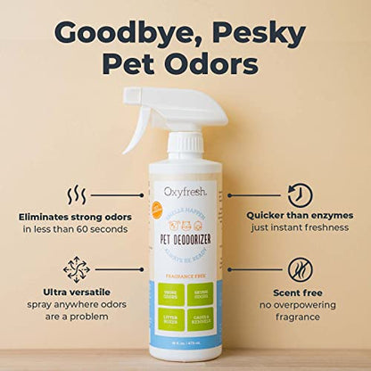 Oxyfresh Extra Strength Dog and Cat Odor Eliminator for Home Spray - Finally Say Goodbye to Stinky Odors - Gently Neutralizes at the Source - Works on Contact - Upholstery & Auto - Safe