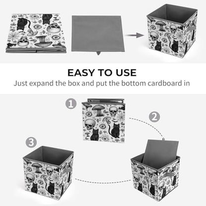 Halloween Themed Pattern Foldable Storage Box with Handle Organizer Containers for Home Office Clothes Office Supplies - color: style