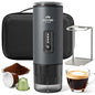 Portable Coffee Maker, 3 in 1 Electric Espresso Machine Set, Rechargeable Self-Heating Brewer with Carrying Bag and Coffee Stand for Office Camping, Hiking - color: Space Gray
