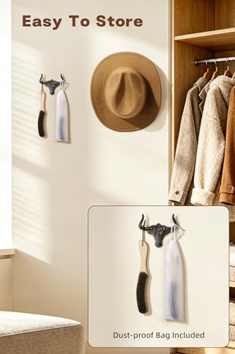 Clothes Brush with 100% Horsehair Bristle for Cleaning, Lint Brush for Hat, Cashmere, Wool, Suede, Velvet,Suits,Shoes,Furniture, Cleaning Kit Removes Dust,Pet Hair, Wood Handle with Storage Bag,2 Pack - size: 2 Pack