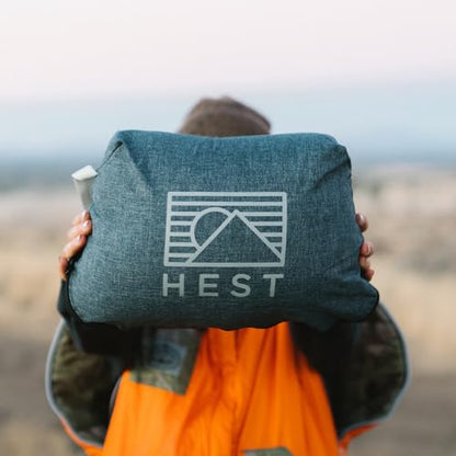 HEST Camp Pillow (Large) - Temperature Resilient Memory Foam - Essential for Camping, Backpacking, and Outdoor Adventures - Compact Packable Travel Pillow - 20" L x 26" W - style: Camp Pillow - Large