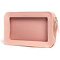 LETGO Clear Makeup Bags, TSA Approved Toiletry Bag with Zipper, Clear Makeup Organizer Fit Carry-on Travel Essentials,Clear Cosmetic Bags for Women Men (C-Pink) - color: C-Pink