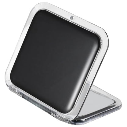 MIRRORVANA 30X Compact Magnifying Mirror for Travel, Handheld and Foldable Square Design - Lightweight Mini Pocket-Sized Magnified Mirror, Ideal for Purse or Handbag Use - 3.3" x 3.3" (Black)