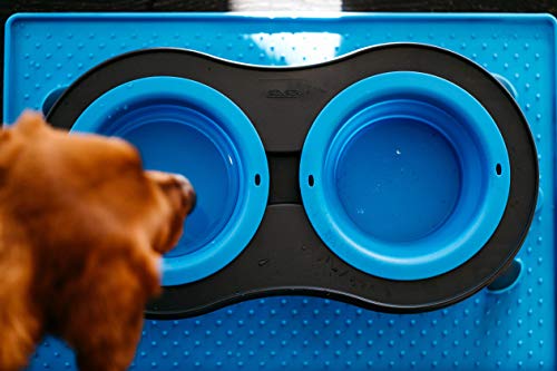 Dexas Pets Double Elevated Pet Feeder, 2.5 Cup Bowls, Pro Blue (PW1104322194) - color: Pro Blue, size: Large/2.5 Cup Capacity Bowls
