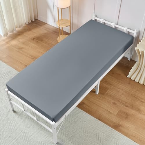 VACVELT Cot Fitted Sheet, 31 x 75 Inch Silver Grey Cot Sheets, Ultra Soft and Breathable Microfiber Bed Cover Snug Fit for Narrow Twin/RV Bunk/Camper Bunk/Guest Beds/Trifold Mattress - color: Silver Grey
