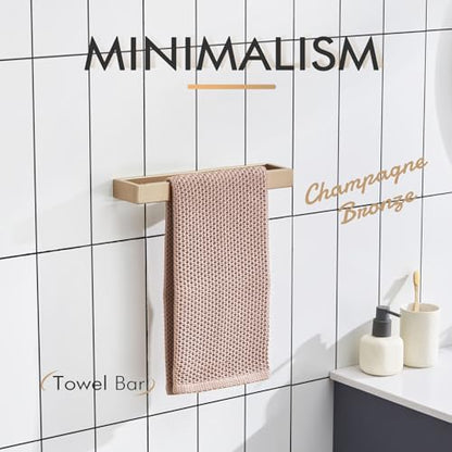 KOKOSIRI Towel Holder 12-Inch Hand Towel Bar Wall Mount Kitchen Rack Champagne Bronze Stainless Steel for Bathroom Hardware, 1 Pack B4008CPG-L12 - color: Champagne Bronze, size: 12-Inch
