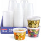 GUSTO [48 Sets 16 oz. Plastic Deli Disposable Food Storage Containers With Airtight Lids (Formerly Comfy Package) - size: 16 oz