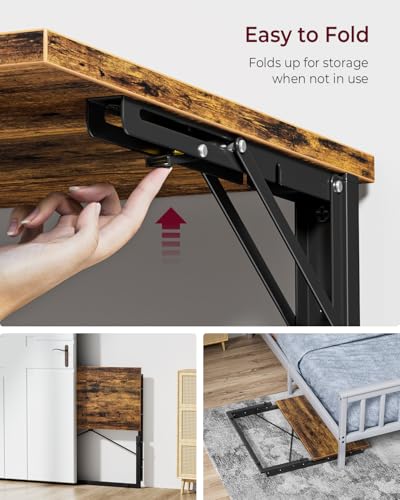 Vantic 31.5" Folding Desk, Foldable TV Tray Table for Eating on Couch, Extra Large TV Dinner Trays, Portable Fold Computer Writing Desk Table for Home Office, Rustic Brown - color: Rustic Brown