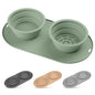Puppy Dog Bowl,Travel Bowls Dog Food Bowls&Dog Water Bowls,No Spills,Collapsible Double Bowl,Suitable for Small and Medium Sized Dogs(Green) - color: green