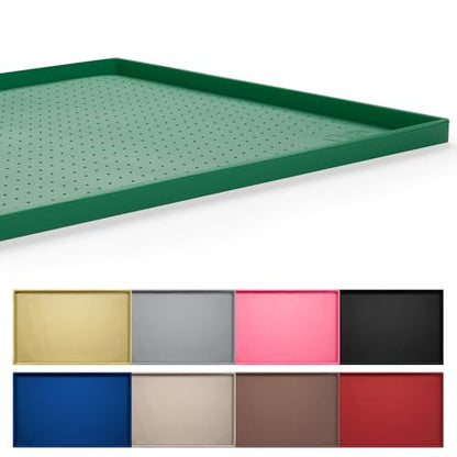 Hubulk Dog Feeding Mat,100% Waterproof Food Grade Silicone Pet Food and Water Bowl Placemat,Dishwasher, High Raised Edge to Prevent Spills,Nonslip Tray to Stop Messes on Floor（24"x16"x0.5",Hunter ） - color: Hunter green, size: 24"l X 16"w