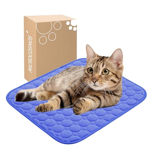 MICROCOSMOS Summer Cooling Mat & Sleeping Pad- Water Absorption Top, Materials Safe, Easy Carry, EZ Clean. Keep Cooling for Pets, Kids and Adults.(Navy Blue, 19" x 15") - color: Navy Blue, size: 19" x 15"