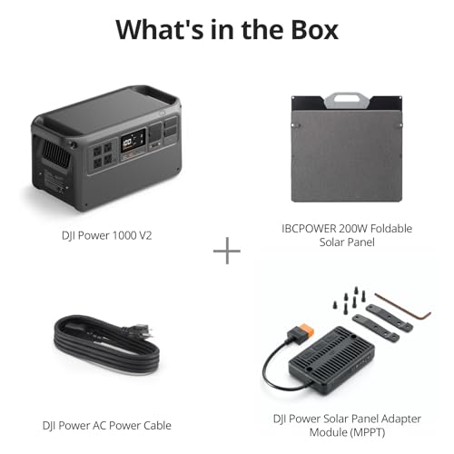 DJI Power 1000 V2 Portable Power Station, Foldable Solar Panel, 1024Wh LFP Battery, 2600W Stable Output, 0-80% in 37 Mins, Enhanced Safety, Ultra-Quiet, Camping, Blackout, RV - color: Black-3