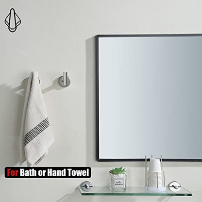 JQK Bathroom Hardware Towel Bar Set, 5-Piece Bath Accessories Set Polished Chrome Wall Mount Includes 24 in Towel Bar, 9 in HT Bar, TP Holder, Towel Hook x 2, BAS105-CH - color: Chrome