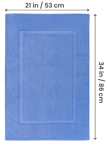 Utopia Towels Cotton Banded Rug, Bath Mats, Not a Bathroom Rug, 21 by 34 Inches, 100% Ring Spun Cotton, Highly Absorbent Shower Bathroom Floor Mat, Electric Blue, 2 Pack - color: Electric Blue