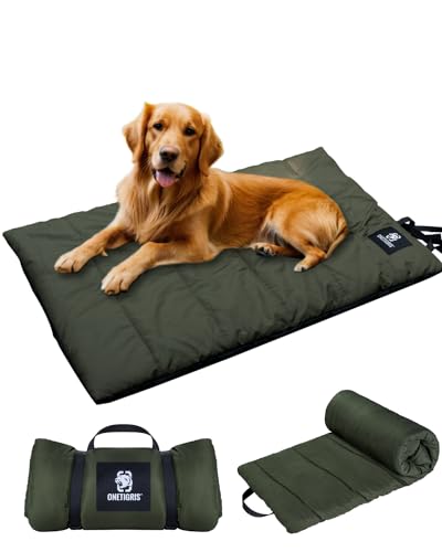 ONETIGRIS Large Dog Bed Washable Matteress Anti Slip Cushion for Pets Sleeping, 3.6ft by 2.2ft Water-Resistant Pet Bed for Indoor Outdoor(Green) - size: Medium