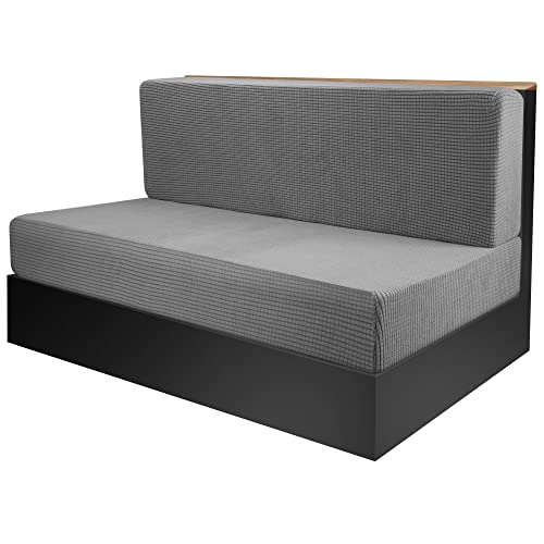 Tlswshsy RV Dinette Cushion Covers-Stretchable Loveseat Sofa Furniture Protector -Elastic Camper Cushion Slipcoversfor RV Camper Car Bench (Grey) - color: Grey