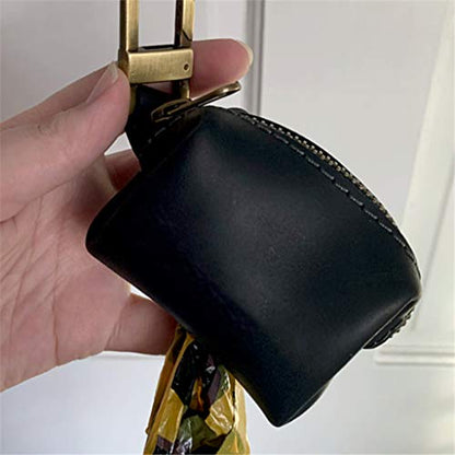 Travel Outdoor Protable Dog Poop Bag Dispenser PU Leather Pouch Pet Puppy Cat Pick Up Poop Bag Holder Garbage Waste Bags Organizer - Waterproof and wear resistant (Coffee)