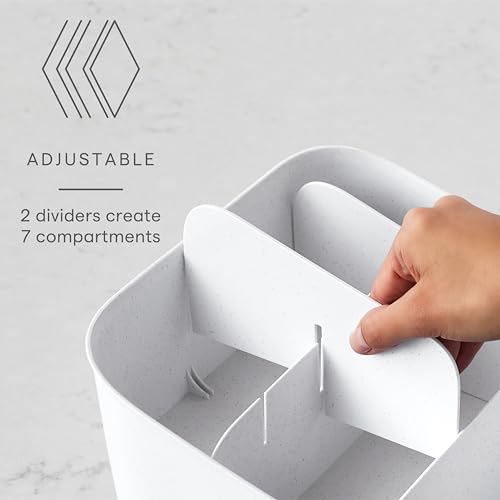 YouCopia ShelfBin Adjustable Snack Bin, BPA-Free Divided Storage Basket for Kitchen Pantry Organization, One Size, Speckled White - size: Adjustable Snack Bin