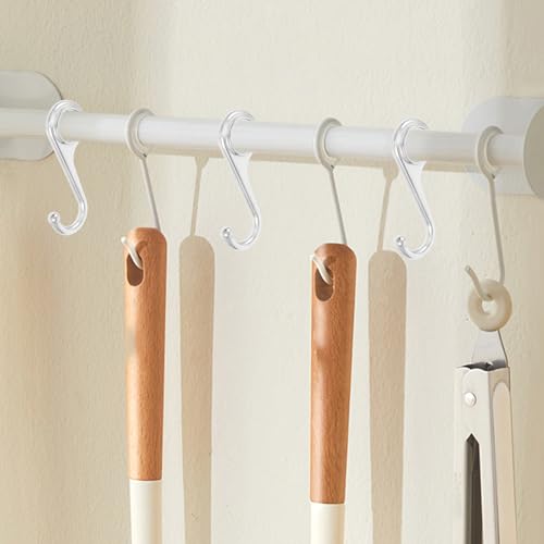 5pcs Multi-Purpose Metal Hooks for Kitchen and Bathroom, Silver Heavy Duty Wall Mount Clothes and Key Hanging Organizer, Space-Saving Home Storage Utility Hooks