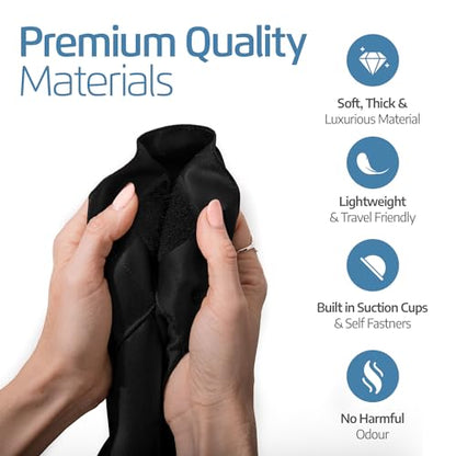Portable Blackout Curtain with Suction Cups - Premium Easy Install Shade No Tools Required - Temporary Blinds, Perfect for Baby Nursery or Dorm Room - with Travel Bag (66” Long x 51” Wide)