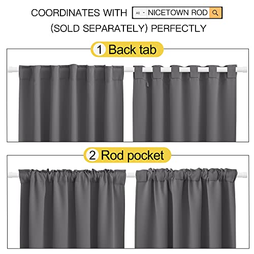 NICETOWN Bedroom Blackout Draperies and Window Treatment- (Gray Color) 52 Width X 72 Length, 2 Panels Set, Solid Blackout Curtain Panels - color: Grey, size: 52"W x 72"L (Pack of 2)