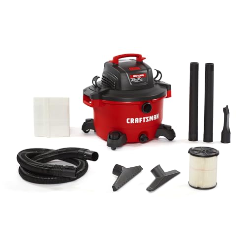 CRAFTSMAN CMXEVBE17594 12 Gallon 6.0 Peak HP Wet Dry Shop Vacuum | General Purpose Wet and Dry Vac with Filter, Dust Bag, Hose and Attachments for Home Projects & Renovations - size: 12 Gallon 6.0 Peak HP w/Filter, Dust Bag, Hose
