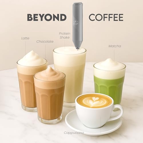 Zulay Kitchen Powerful Milk Frother Wand - Handheld Stainless Steel - Battery Operated Drink Mixer for Coffee, Lattes, Cappuccino, Matcha - Froth Mate Frother Gift - Classic Gray - color: Classic Gray, size: Classic Froth Mate