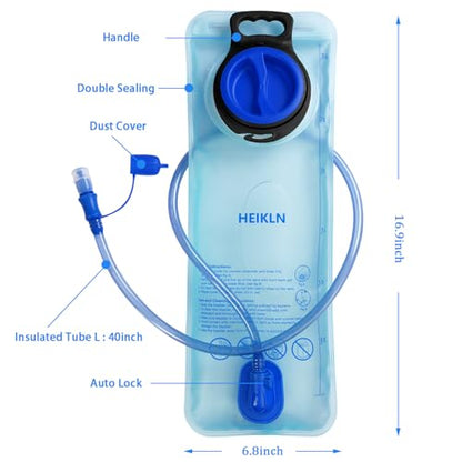 HEIKLN Hydration Bladder 1.5L-2L-2.5L-3L,Leak Proof Water Reservoir, BPA Free Military Water Storage Bladder Bag Hydration Pack Replacement Easy Clean for Bicycling Hiking Camping Hunting Running - color: 3L Blue+Green