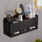Aluminum Electric Toothbrush Holder - Bathroom Wall Mounted Toothbrush Holder (Black, Three Slot) - size: Three slot