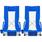 Romswi Compact High Back Beach Chair, Lightweight Low Seat Travel Chair, Beach Chair Fits in Suitcase, 300lbs Heavy Duty Folding Camping Chair with Cup Holder & Pocket, Blue - color: Blue - High Back