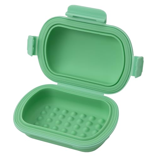 Leakproof Soap Travel Case, Portable & Shatterproof, Gift Worthy for Travelers, 1 Pack Premium Silicone Soap Container with Lid, 2026 Version Travel Essentials for Camping, Gym, Trip, Green - color: Green