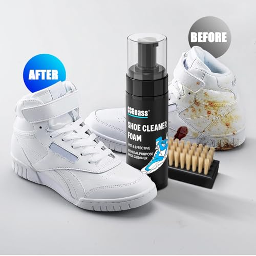 Shoe Cleaner Kit Sneaker Cleaner, Deep Clean yet Gentle Pro Concentrated Foam Formula with 2 Brush & Microfiber Towel, Safe Shoe Care Set for white shoe, Suede, Leather, Canvas, Mesh & More