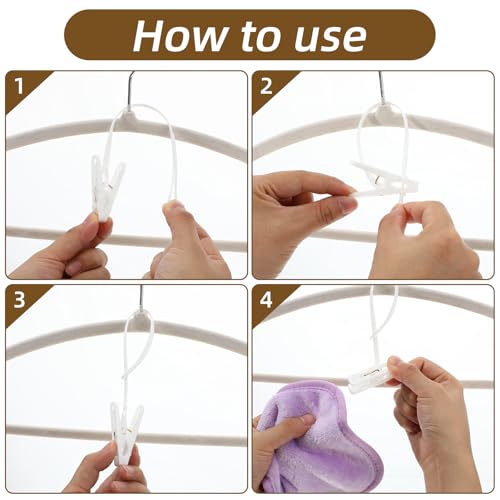 ElevateTech Multi-Purpose Laundry Hooks Clothes Pins Hanging Clips Towel Clips Hanger Organizer Clothes Closet Organizer for Closet Travel Pants Socks Handbags Hat Boot Bra