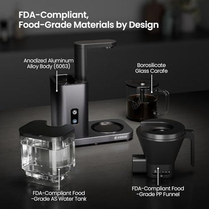 Kismile SCA-Certified 8 Cup Drip Coffee Maker, Pour Over Coffee Machine with 3s Instant Heat 197–205℉, Adjustable Flow Control, Removable Water Tank, Deep Cold Brew & 40 Min Keep Warm (Starry Grey) - color: Starry Gray