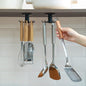 Black Under Cabinet Kitchen Utensil Hook, 360° Rotating Utensils Hanger Hook for Kitchen and Bathroom Hanging Rack for Tools/Towel/Knife/Scoop - color: Black-1 PCS
